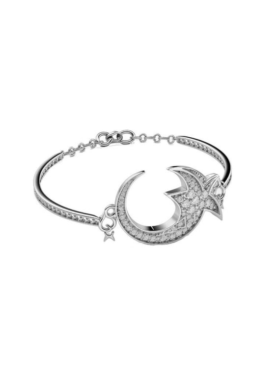 White Gold Crescent Bracelet (Demo)